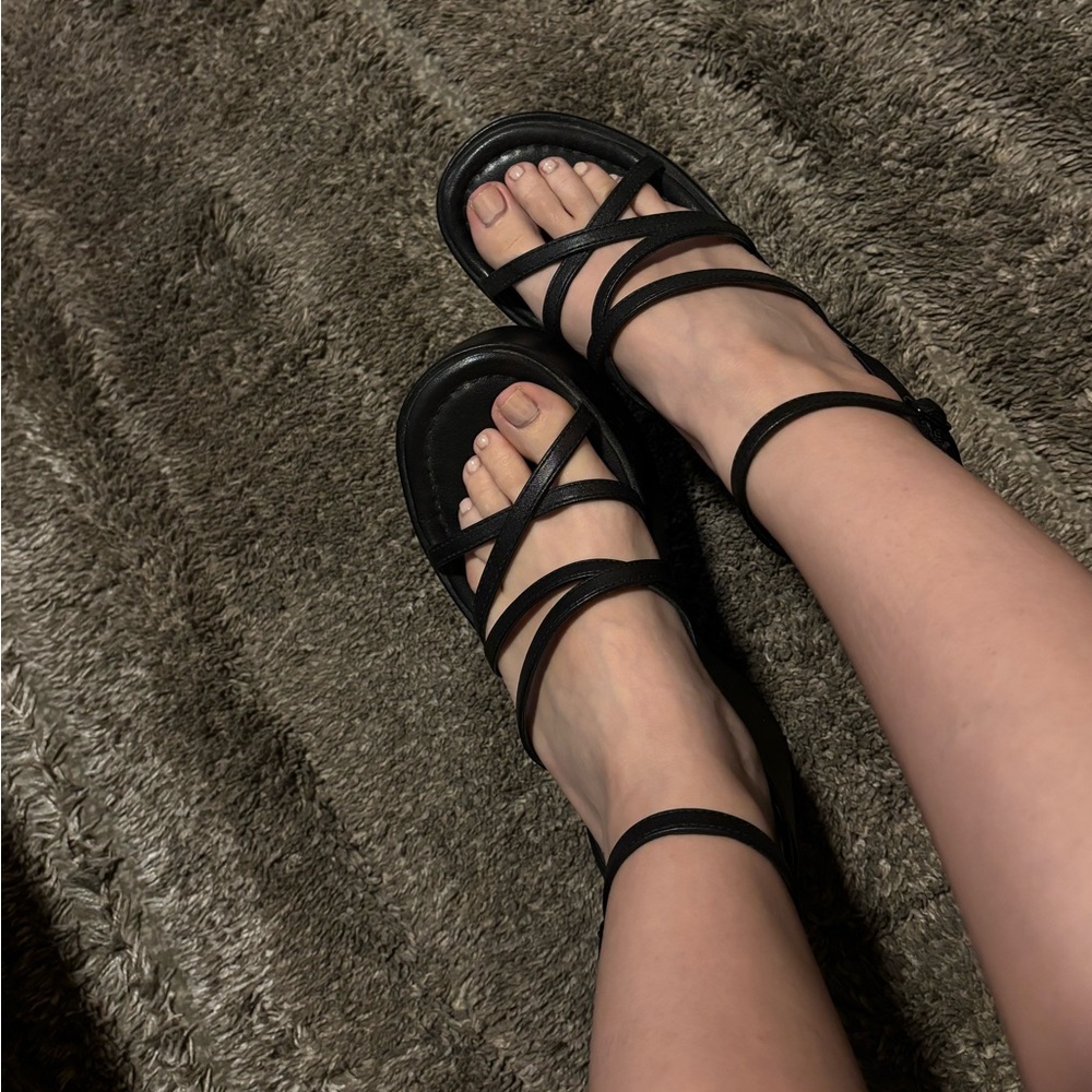 Black Strappy Platforms